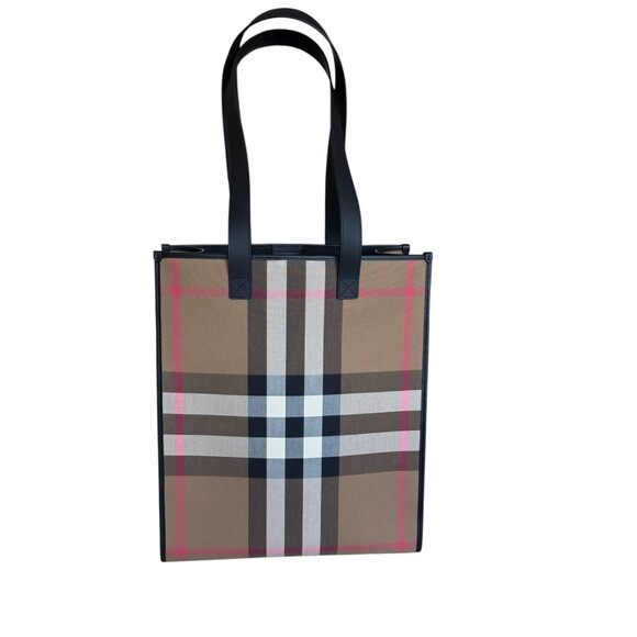 Burberry 8084551 Fabric & Leather Check Print Book Tote - Picture 16 of 16